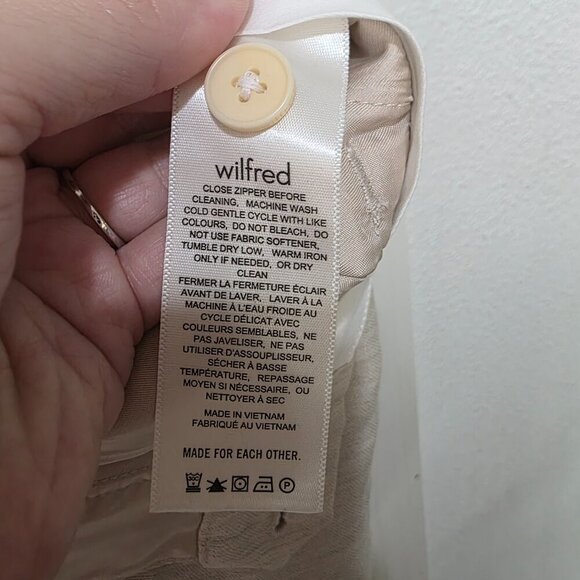 Wilfred Linen Slacks Women’s Size 6 Beige Wide Leg Pants - Picture 6 of 13